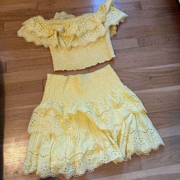 Lilly Pulitzer Brexley Yellow Eyelet Two-Piece Set - Picture 2 of 3